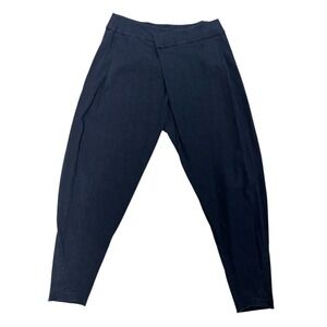 Urban Zen Crossover Jodphur Harem Pants Medium Raw Hem Navy Stretch Linen Blend‎